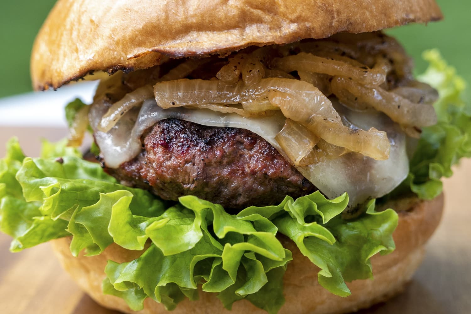 Locally sourced bison burger at Parker's Bistro